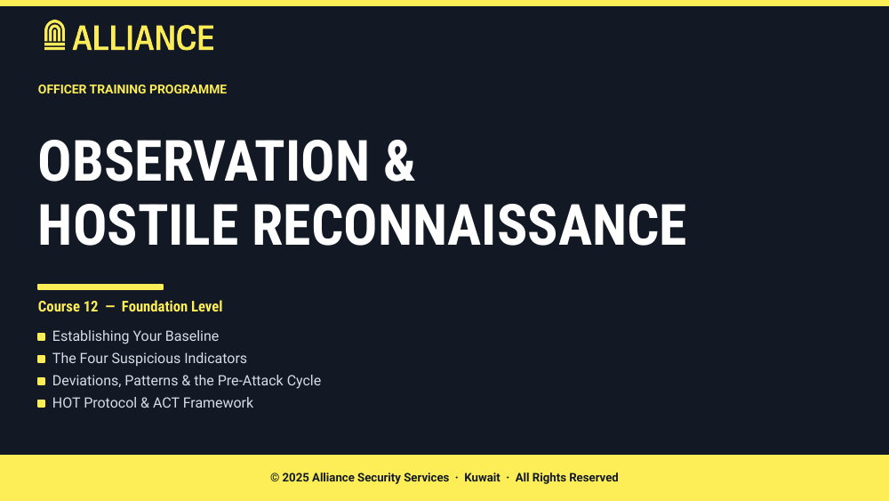 Observation & Hostile Reconnaissance