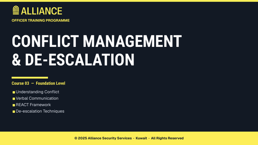 Conflict Management & De-escalation